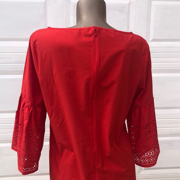 Ralph Lauren Red Dress, Bell Sleeves - 12 - Picture 4 of 8